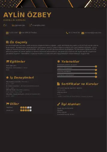 Güzellik Uzmanı Cv Örnekleri  cv indir